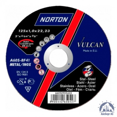 Диск отрезной по металлу 125х1,6x22,23 мм NORTON VULCAN купить в Донецк